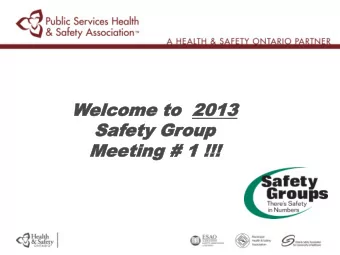 Welcome  elcome to  to  2013  2013  Saf  Safety  ety Gr  Group  oup  Meeting # 1 !!!  Meeting # 1