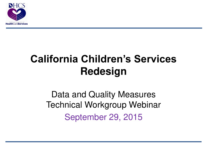 california children s services redesign