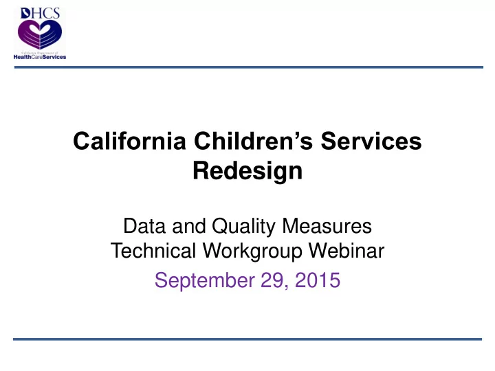 california children s services redesign