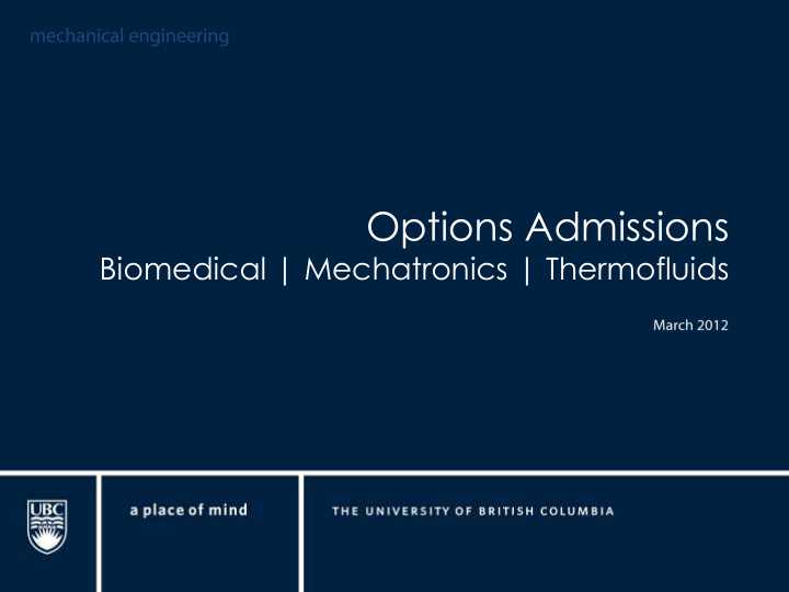 options admissions