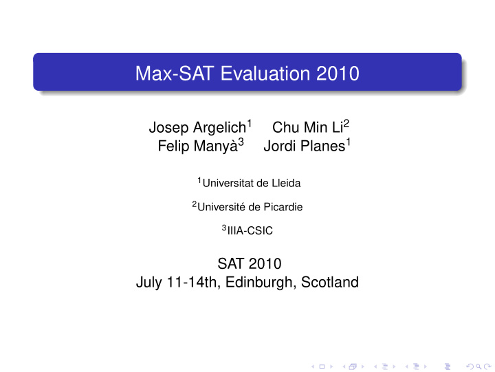 max sat evaluation 2010