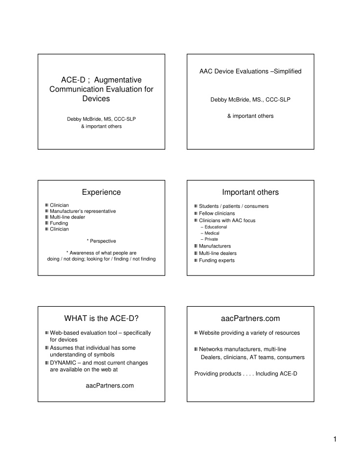 ace d augmentative communication evaluation for devices