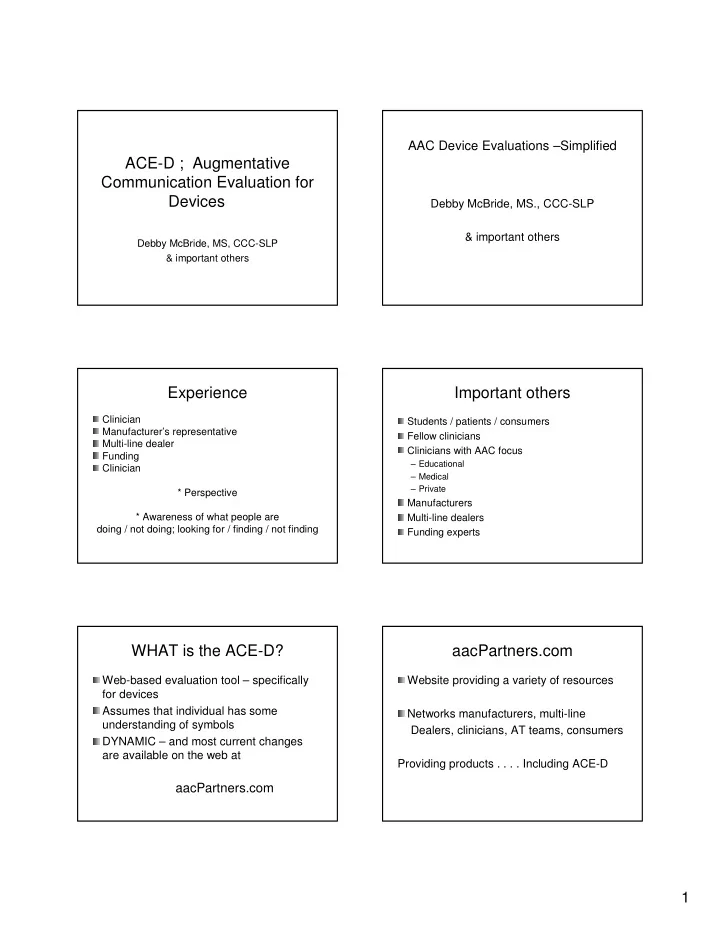 ace d augmentative communication evaluation for devices