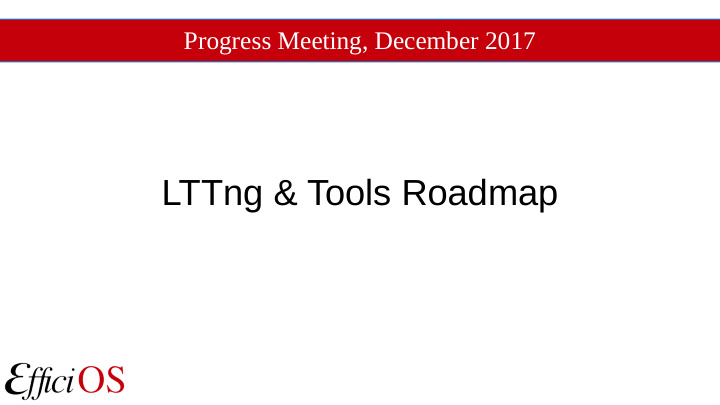 lttng tools roadmap