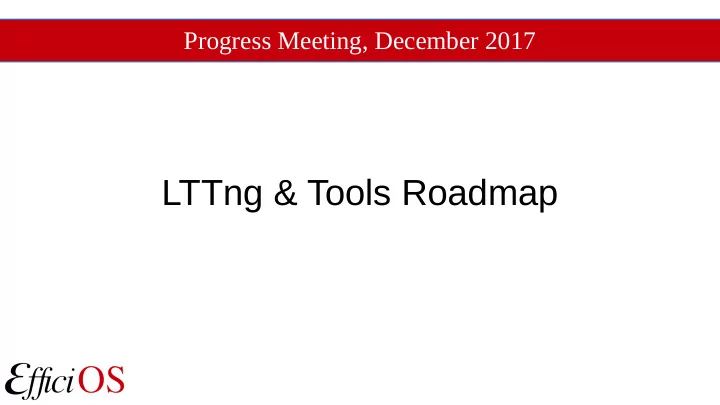 lttng tools roadmap