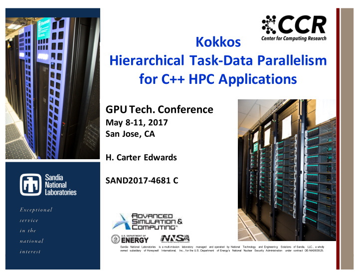 kokkos hierarchical task data parallelism