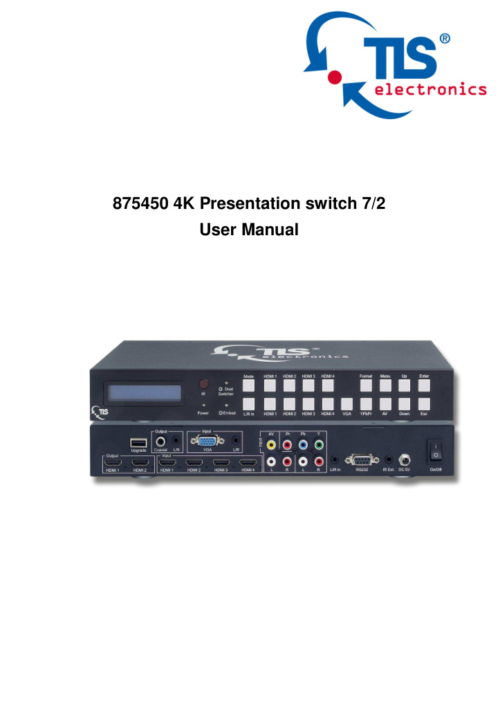 875450 4k presentation switch 7 2 user manual