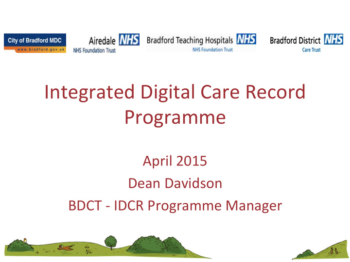integrated digital care record programme