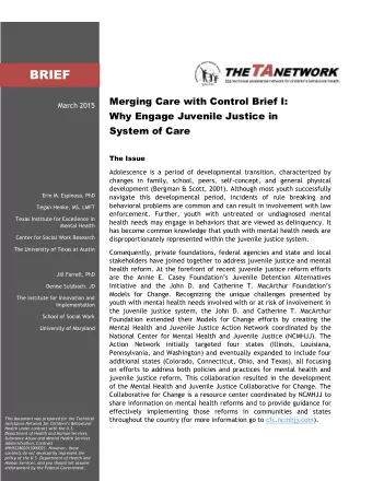 In a 2013 publication by the National Research Council (NCR), Reforming Juvenile Justice: A