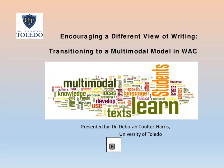 encouraging a different view of writing transitioning to