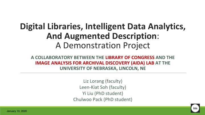 digital libraries intelligent data analytics and