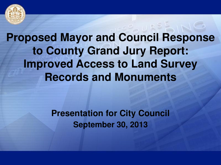 to county grand jury report