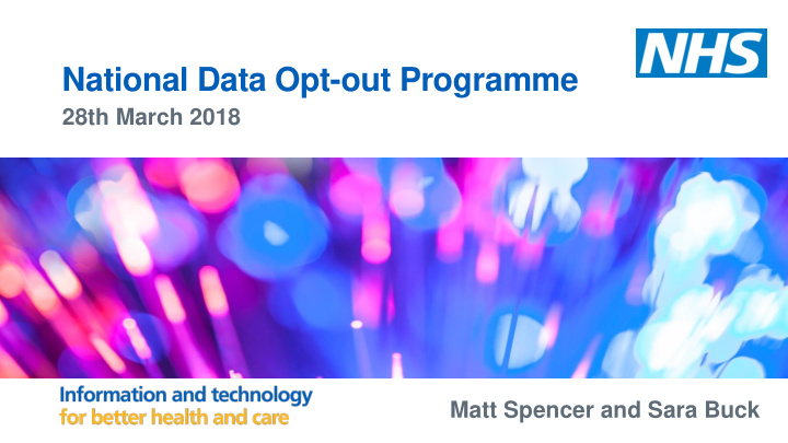 national data opt out programme