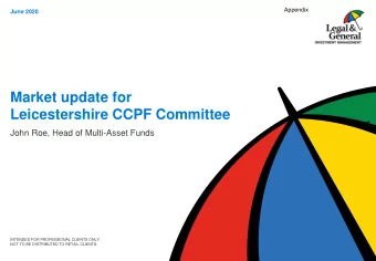 Market update for  Leicestershire CCPF Committee  15  John Roe, Head of Multi-Asset Funds  INTENDED