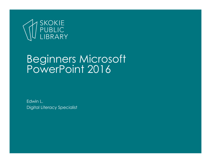 beginners microsoft powerpoint 2016