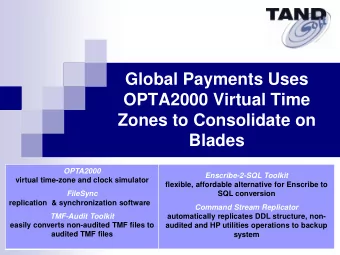 Global Payments Uses  OPTA2000 Virtual Time  Zones to Consolidate on Blades OPTA2000
