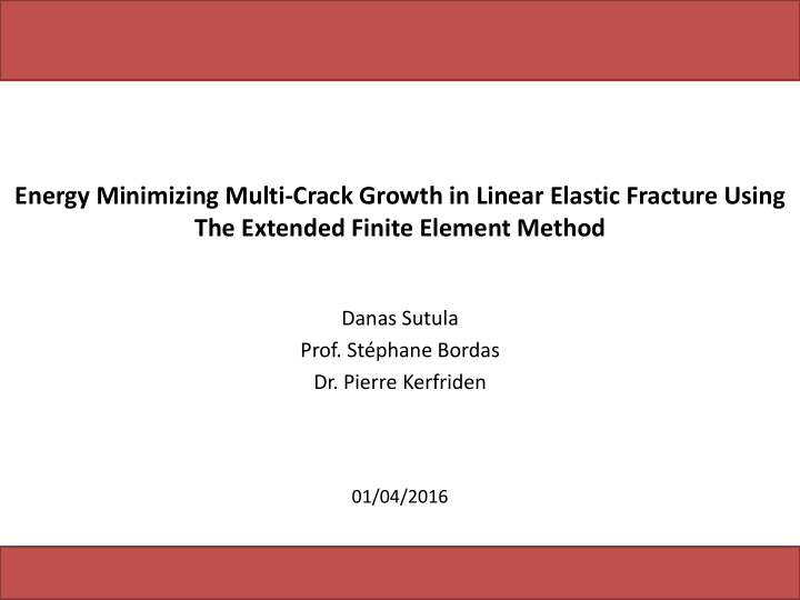 energy minimizing multi crack growth in linear elastic