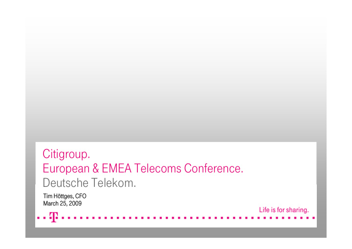 citigroup european emea telecoms conference deutsche