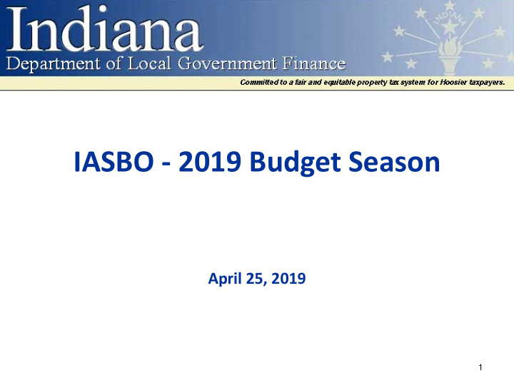 iasbo 2019 budget season