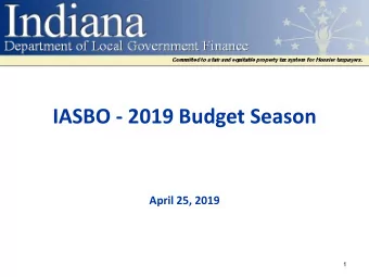 IASBO - 2019 Budget Season  April 25, 2019  1  Introduction  Miranda Bucy  Budget Specialist
