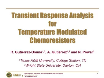 Transient Response Analysis  Transient Response Analysis  for  for  Temperature Modulated