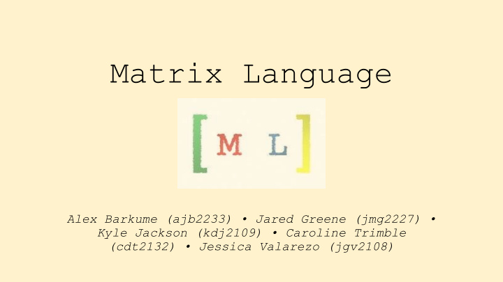 matrix language
