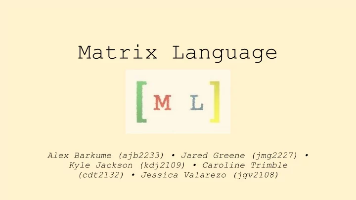 matrix language