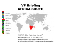 vp briefing africa south
