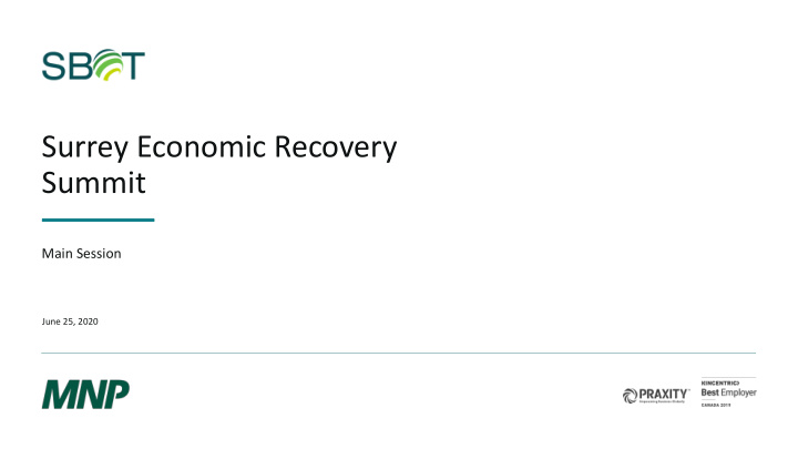 surrey economic recovery summit