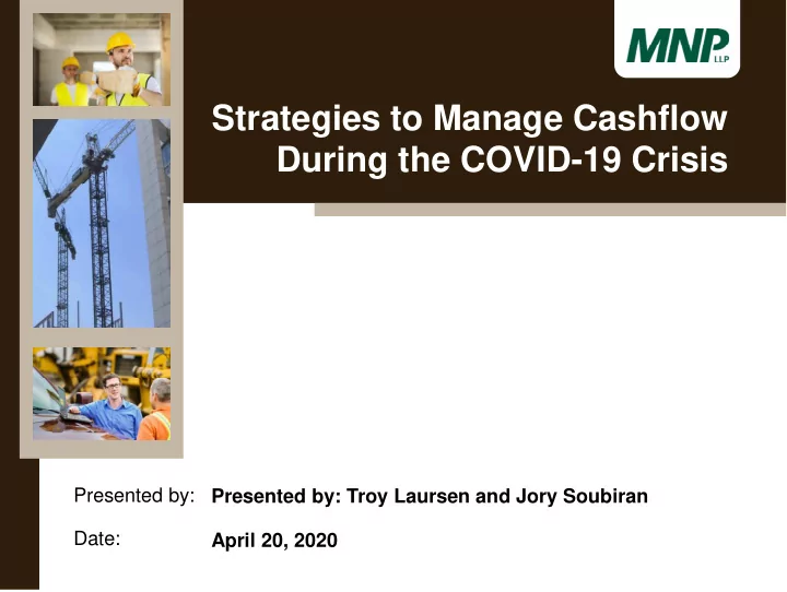 strategies to manage cashflow during the covid 19 crisis