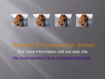 Welcome To Centralia High School!  For more information visit our web site: