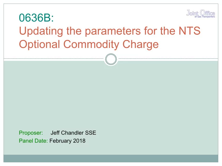 0636b updating the parameters for the nts optional