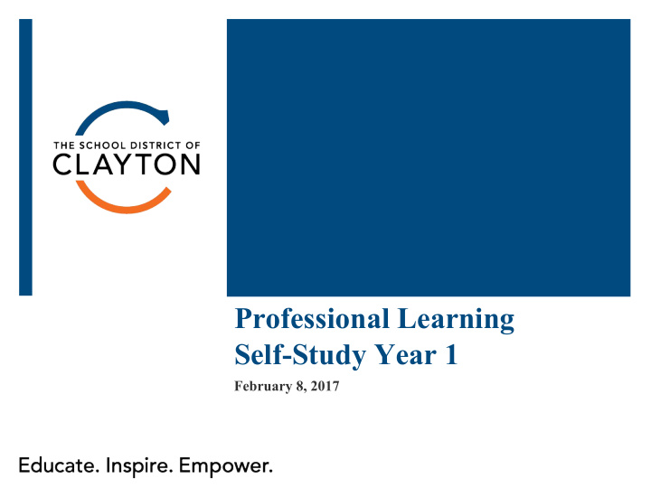 professional learning self study year 1