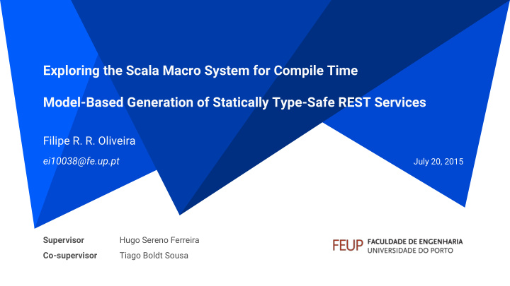 exploring the scala macro system for compile time model