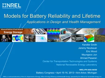 Models for Battery Reliability and Lifetime  Applications in Design and Health Management  Kandler