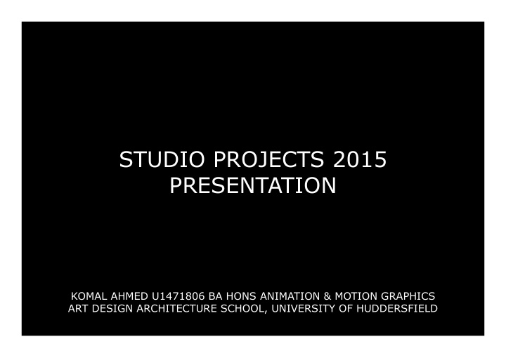 studio projects 2015 presentation