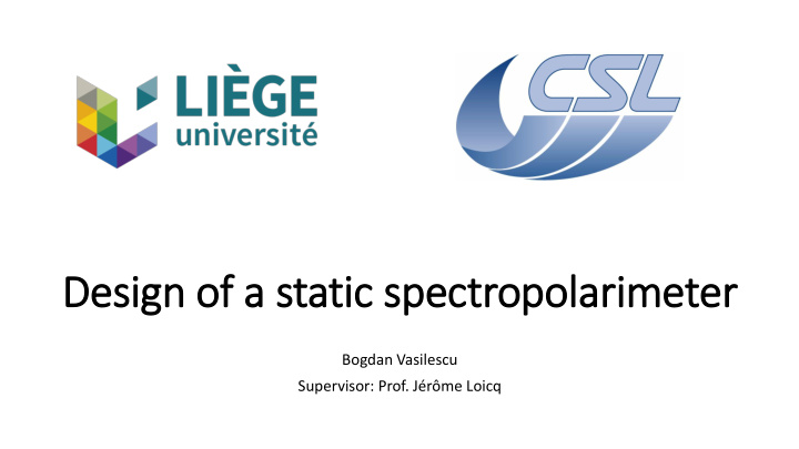 design of a static spectropolarim imeter