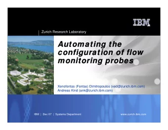 Automating the  Automating the  configuration of flow  configuration of flow  monitoring probes