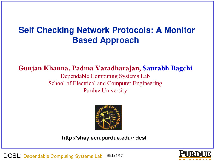 self checking network protocols a monitor based approach