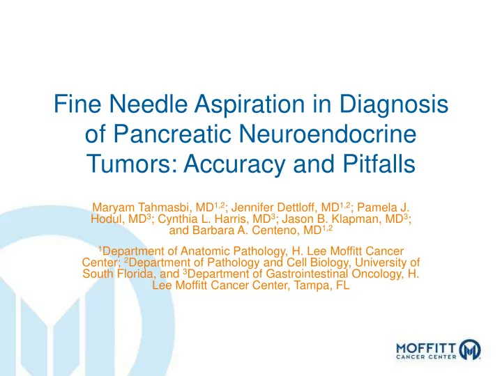 fine needle aspiration in diagnosis of pancreatic