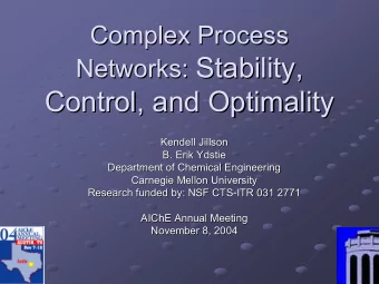Stability, Networks: Stability,  Networks:  Control, and Optimality  Control, and Optimality
