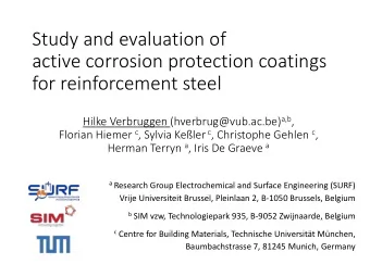 for reinforcement steel Hilke Verbruggen (hverbrug@vub.ac.be) a,b , Florian Hiemer c , Sylvia