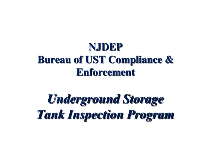 underground storage