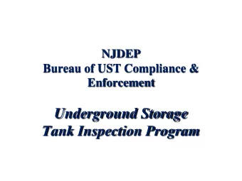 Underground Storage  Tank Inspection Program  DEPARTMENT OF ENVIRONEMENTAL PROTECTION  DIVISION OF