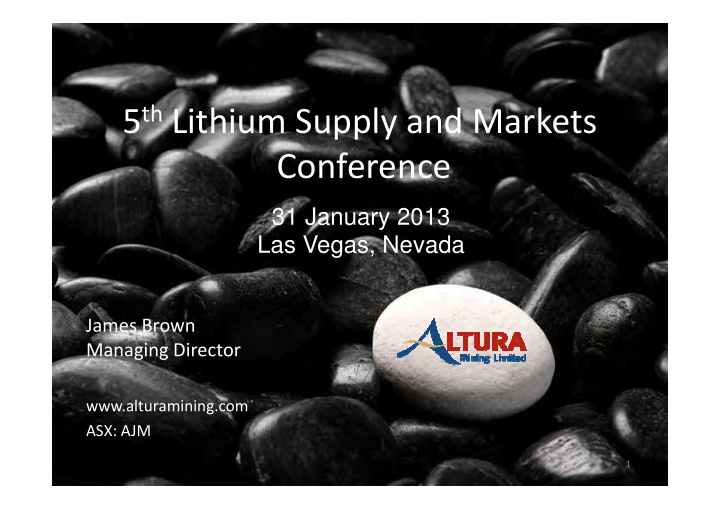 5 th lithium supply and markets conference