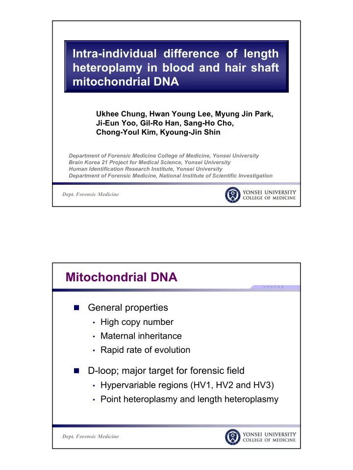 mitochondrial dna