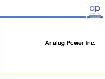Analog Power Inc.  Analog Power Target Markets &amp;  Applications  Consumer Electronics