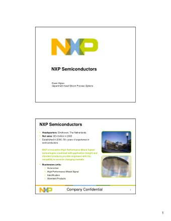 NXP Semiconductors  Erwin Hijzen  department head Silicon Process Options  NXP Semiconductors
