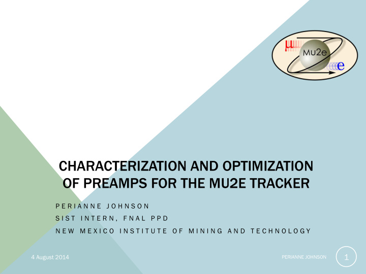 characterization and optimization of preamps for the mu2e