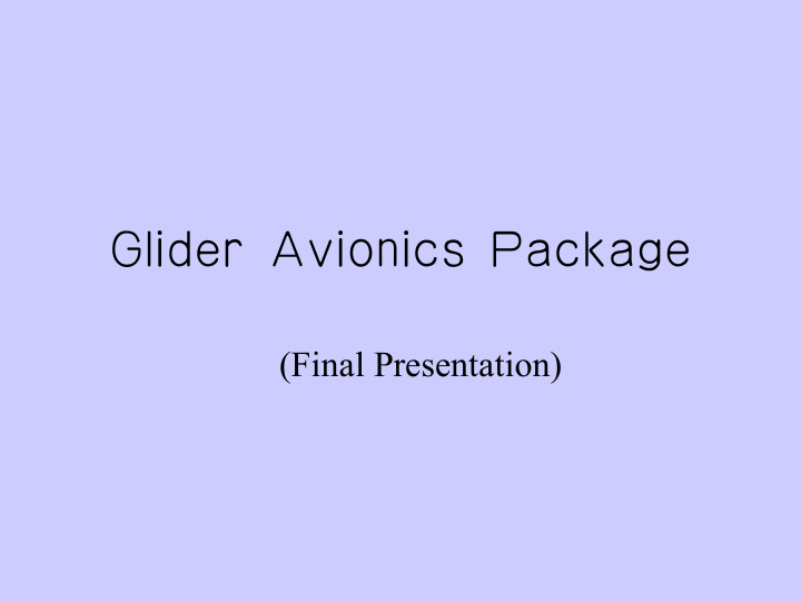 glider avionics package